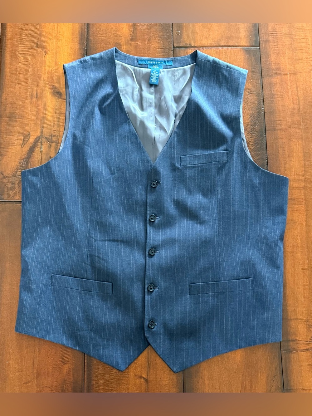 Perry Ellis Grey Pinstripe Men's Dress Vest